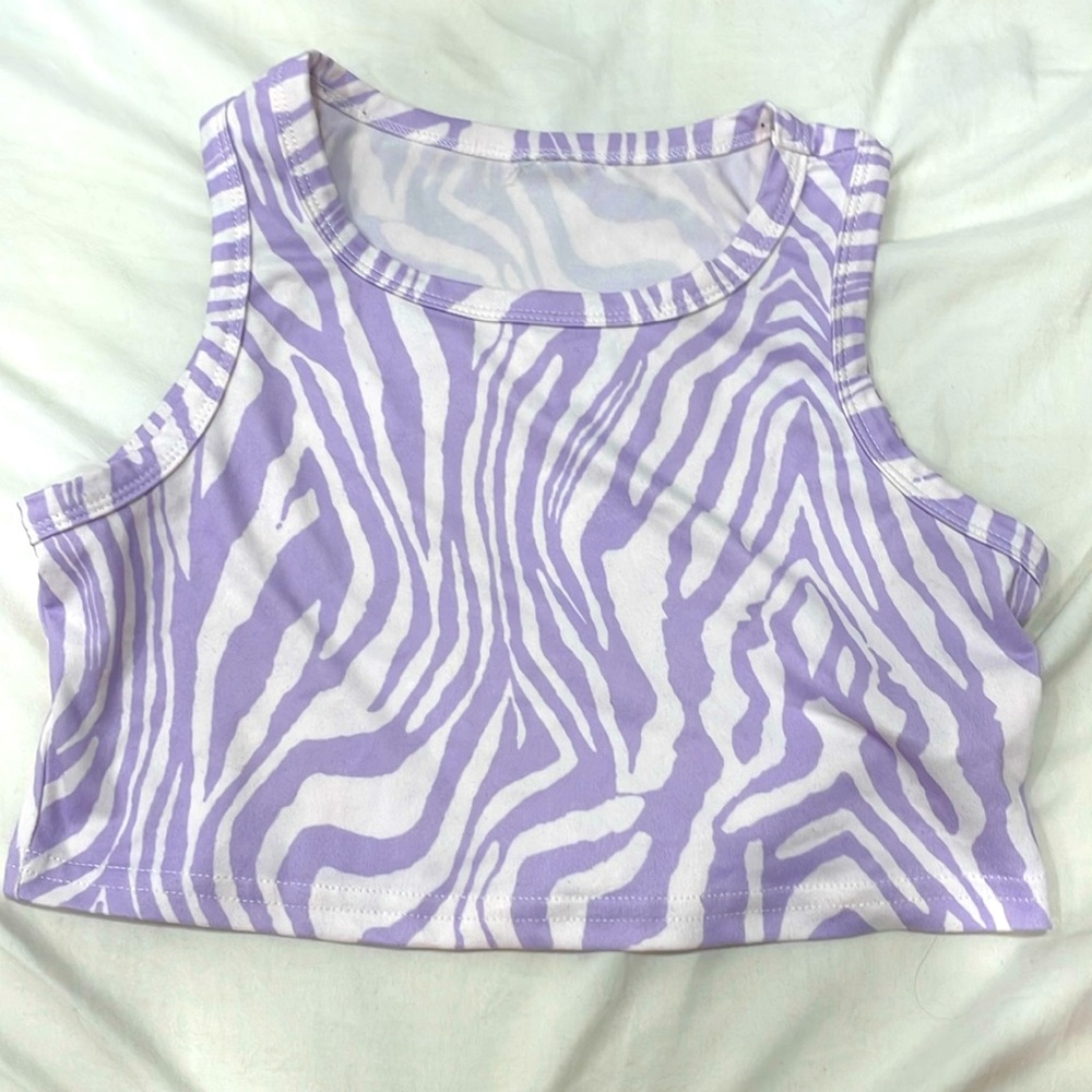 purple zebra stripe top